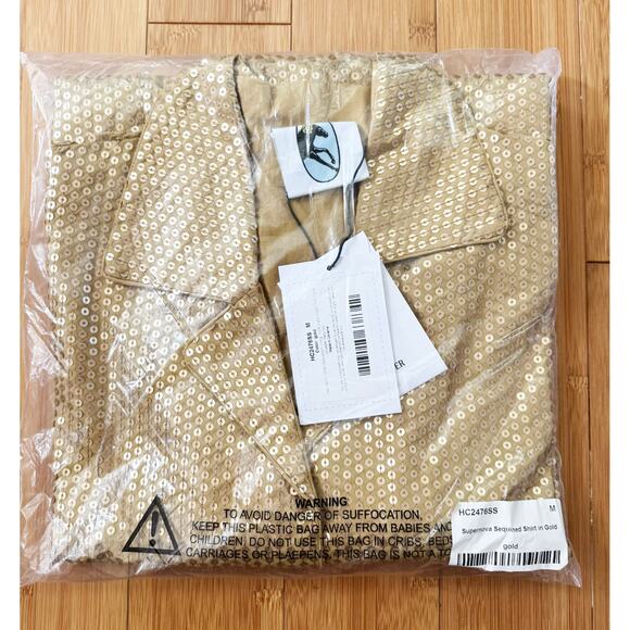 Sleeper Supernova Sequined Shirt In Gold - Picture 5 of 6